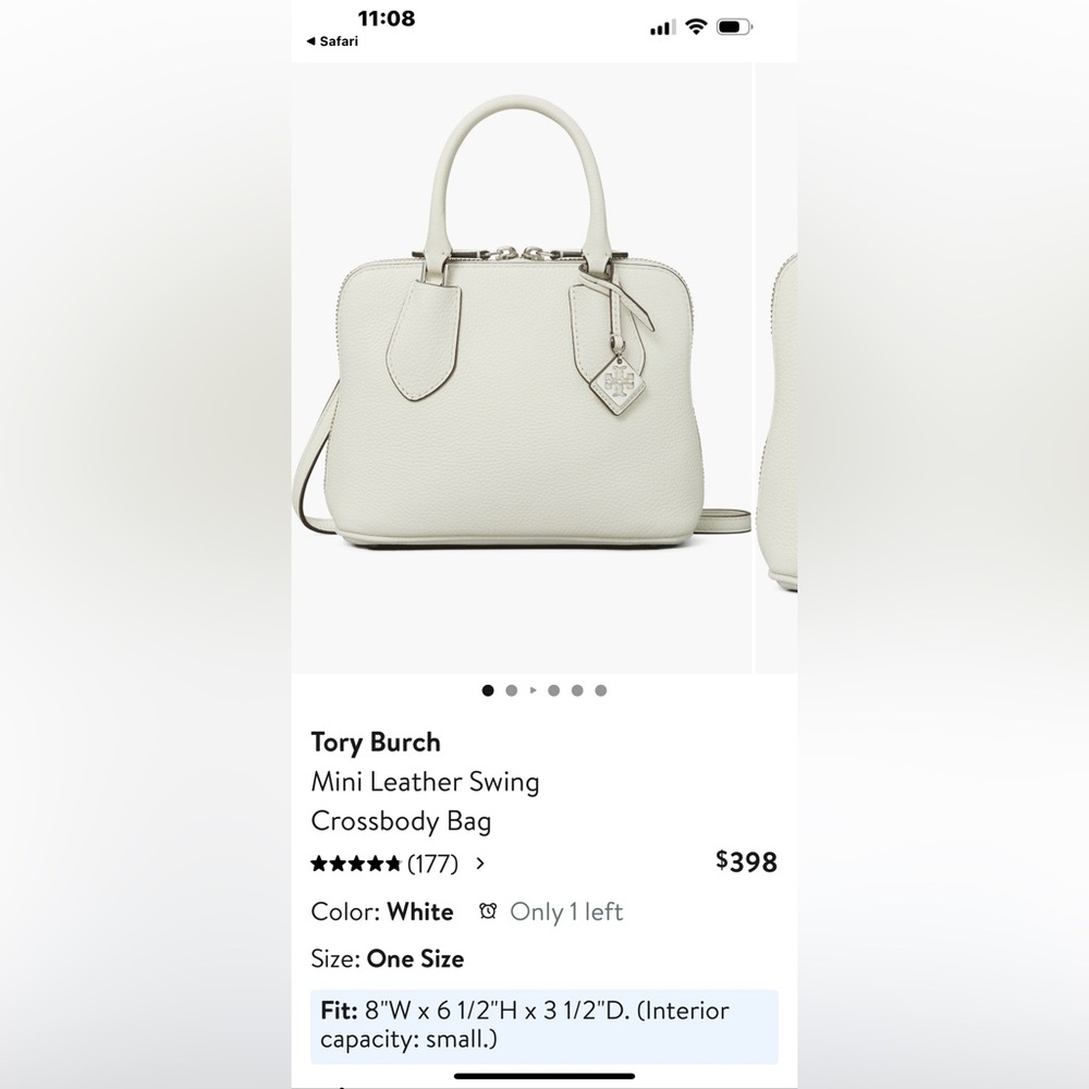 Tory Burch Mini Leather Swing White